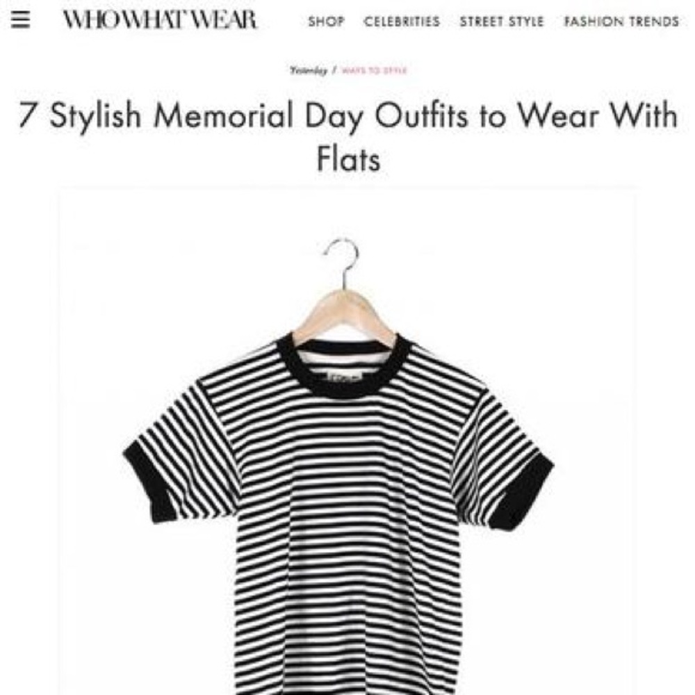 Black and white striped tee